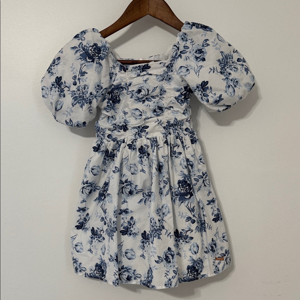 Tahari White and Blue Floral Kids Dress